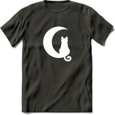 Nacht Wacht - Katten T-Shirt Kleding Cadeau | Dames - Heren - Unisex | Kat / Dieren shirt | Grappig Verjaardag kado | Tshirt Met Print | - Donker Grijs - S