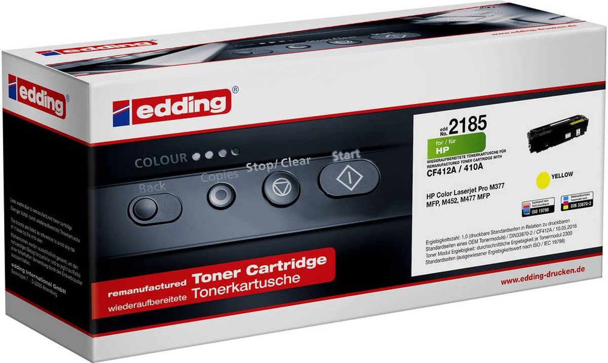 Edding EDD-2185 Toner Single vervangt HP 410A (CF412A) Geel Compatibel Toner