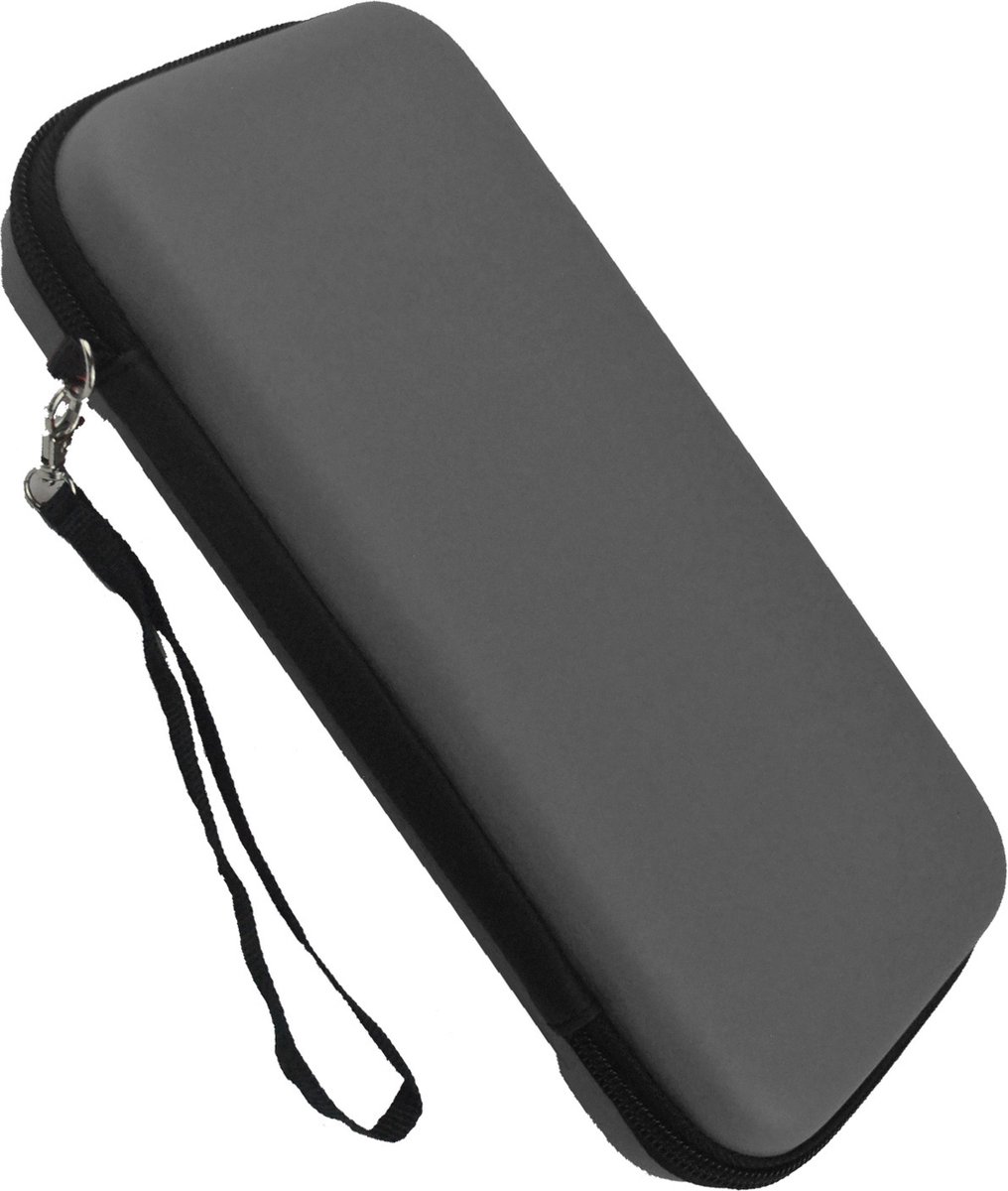 Hoesje Geschikt voor Nintendo Switch Hoes Bescherm Case Hardcover Met Polsbandje - Hoes Geschikt voor Nintendo Switch Case - Grijs