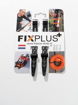 2 Fixplus straps zwart 15cm - TPU spanband voor snel en effectief bundelen en bevestigen van fietsonderdelen, ski's, buizen, stangen, touwen en latten