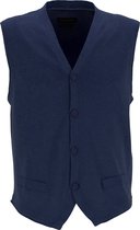 CASA MODA mouwloos heren vest katoen - jeansblauw -  Maat: 5XL