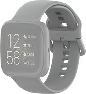 Mobigear Dotted Siliconen Bandje voor Fitbit Versa Lite - Grijs