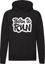 Born to run | Hardlopen | Marathon | Sporten | Unisex | Trui | Sweater | Hoodie | Capuchon | Zwart