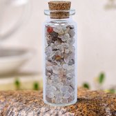 Bixorp Gems - Kristallen Flesje Edelstenen Witte Agaat - Prachtige Natuurlijke Witte Agaat in Kristallen Fles - 60mm