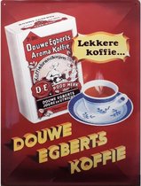 Wandbord - Douwe Egberts Koffie - 30x40cm