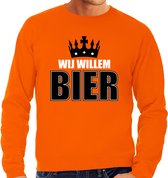 Grote maten Koningsdag sweater Wij Willem bier - oranje - heren - koningsdag outfit / truien XXXXL