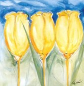 poster Avant Art Alfred Gockel - Gele tulpen 25 x 25 cm