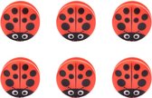 vershoudklemmen lieveheersbeestje 4 cm rood 6 stuks