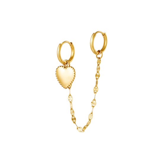 Boucles d'Oreilles Yehwang Collier Coeur Or 0289566-188