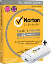 Norton Premium - 25 GB - Antivirus voor 10 apparaten + Powerbank - PC backup - Voor PC’s, Macs, smartphones en tablets - Antivirussoftware