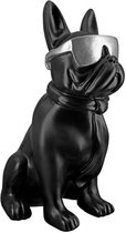Sculptuur Franse bulldog - Beeld - Bulli - Zwart - Decoratief Figuur - Hond - 22 cm x 18 cm x 35 cm