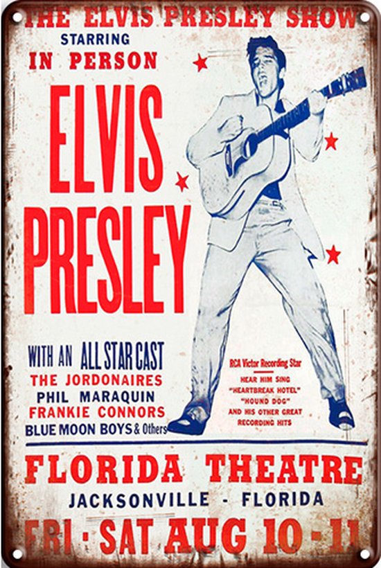 Signs-USA Elvis Presley Show - retro wandbord - 40 x 30 cm