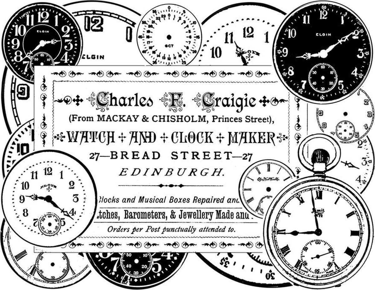 Clock Maker Unmounted Rubber Stamps (CI-279)