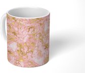 Mok - Goud - Marmer print - Design - Mokken - 350 ML - Beker - Uitdeelcadeautjes