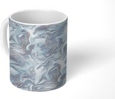 Mok - Zilver - Marmer print - Design - Chic - Mokken - 350 ML - Beker - Uitdeelcadeautjes