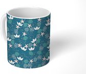 Mok - Patronen - Strand - Zee - Mokken - 350 ML - Beker - Uitdeelcadeautjes