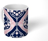 Mok - Koffiemok - Bloemen - Roze - Ornament - Design - Mokken - 350 ML - Beker - Koffiemokken - Theemok