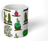 Mok - Koffiemok - Cactus - Patronen - Groen - Mokken - 350 ML - Beker - Koffiemokken - Theemok