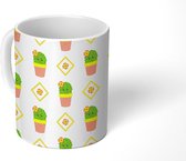 Mok - Koffiemok - Kawaii - Patronen - Cactus - Mokken - 350 ML - Beker - Koffiemokken - Theemok