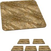 Onderzetters voor glazen - Marmer - Goud - Luxe - Graniet - Patronen - 10x10 cm - Glasonderzetters - 6 stuks