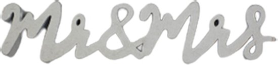 Decoratieve letters Home - Mr & Mrs - Wit - Hout - 14 x 3 cm - Decoratie - Kleine letters