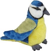 Pluche blauwe pimpelmees knuffel 15 cm - Vogel knuffels - Speelgoed voor kinderen