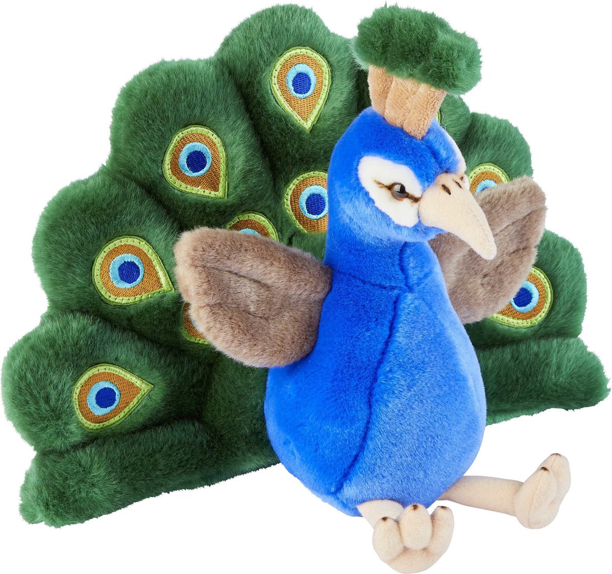 Ravensden Pauw knuffel - 32 cm - pluche - vogel knuffels - knuffeldieren - speelgoed