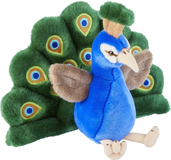 Ravensden Pauw knuffel - 32 cm - pluche - vogel knuffels - knuffeldieren - speelgoed