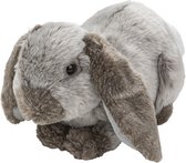 Pluche hangoor konijn grijs knuffel van 28 cm - Dieren speelgoed knuffels cadeau - Konijnen Knuffeldieren/beesten