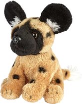 Pluche knuffel dieren Afrikaanse Wilde Hond 15 cm - Speelgoed safari knuffelbeesten