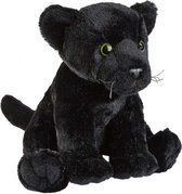 Pluche zwarte panter knuffel 30 cm - Wilde dieren knuffels - Speelgoed voor kinderen