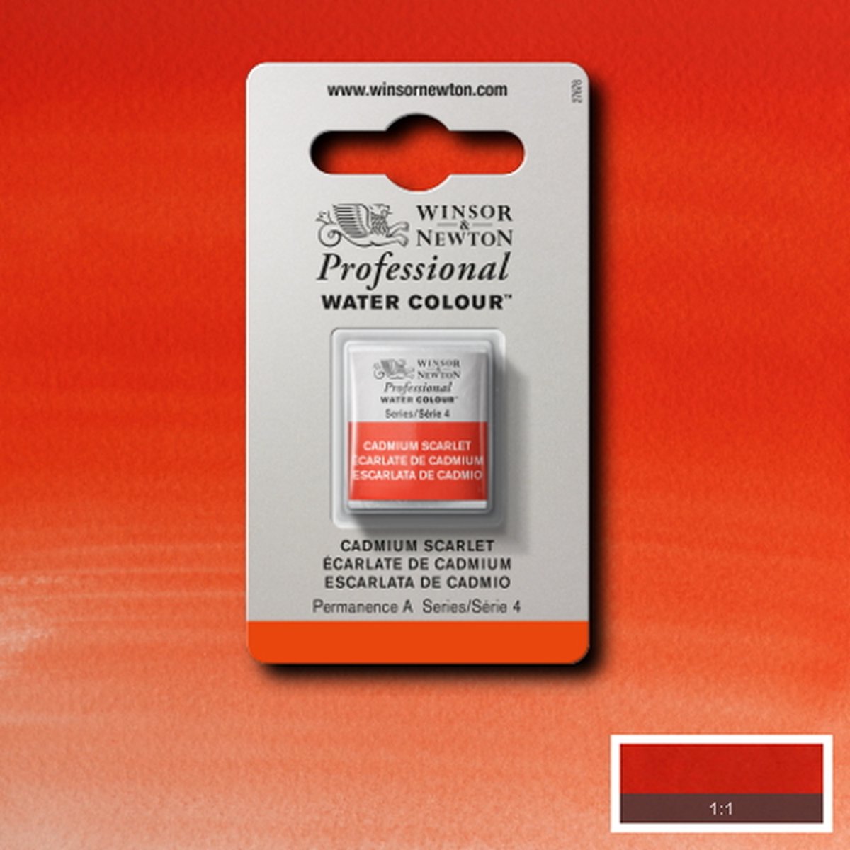 Winsor & Newton Professionele Aquarelverf Halve Nap Cadmium Scarlet