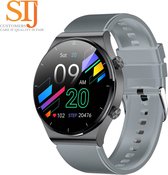 STJ™ - Smartwatch  - Voor IOS en Android - Smartwatch voor mannen en vrouwen - Met belfunctie - Grijs