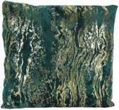 kussen Dorrin 45 x 45 cm polyester groen/goud