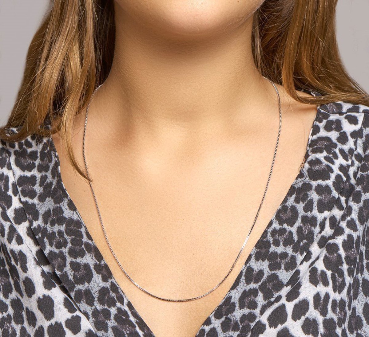 Zilver Gerhodineerde Collier venetiaans 1 1330052 60 cm