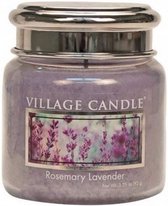 geurkaars Rosemary Lavender 7 cm wax/glas lila