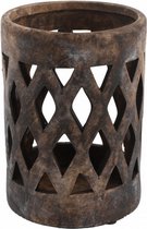 theelichthouder Dassel 22 x 16 cm keramiek bruin