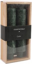 kaarsen Vela 15,5 cm wax donkergroen 2 stuks