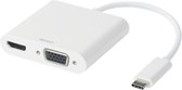 Deltaco USB-C naar HDMI / VGA Hub - Wit