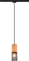 LED Railverlichting - Hanglamp - Trinon Dual Yosh - 2 Fase - E27 Fitting - Rond - Mat Zwart - Aluminium