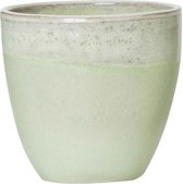 PTMD Kacie Ronde Bloempot - H16,5 x Ø17 cm - Terracotta - Groen