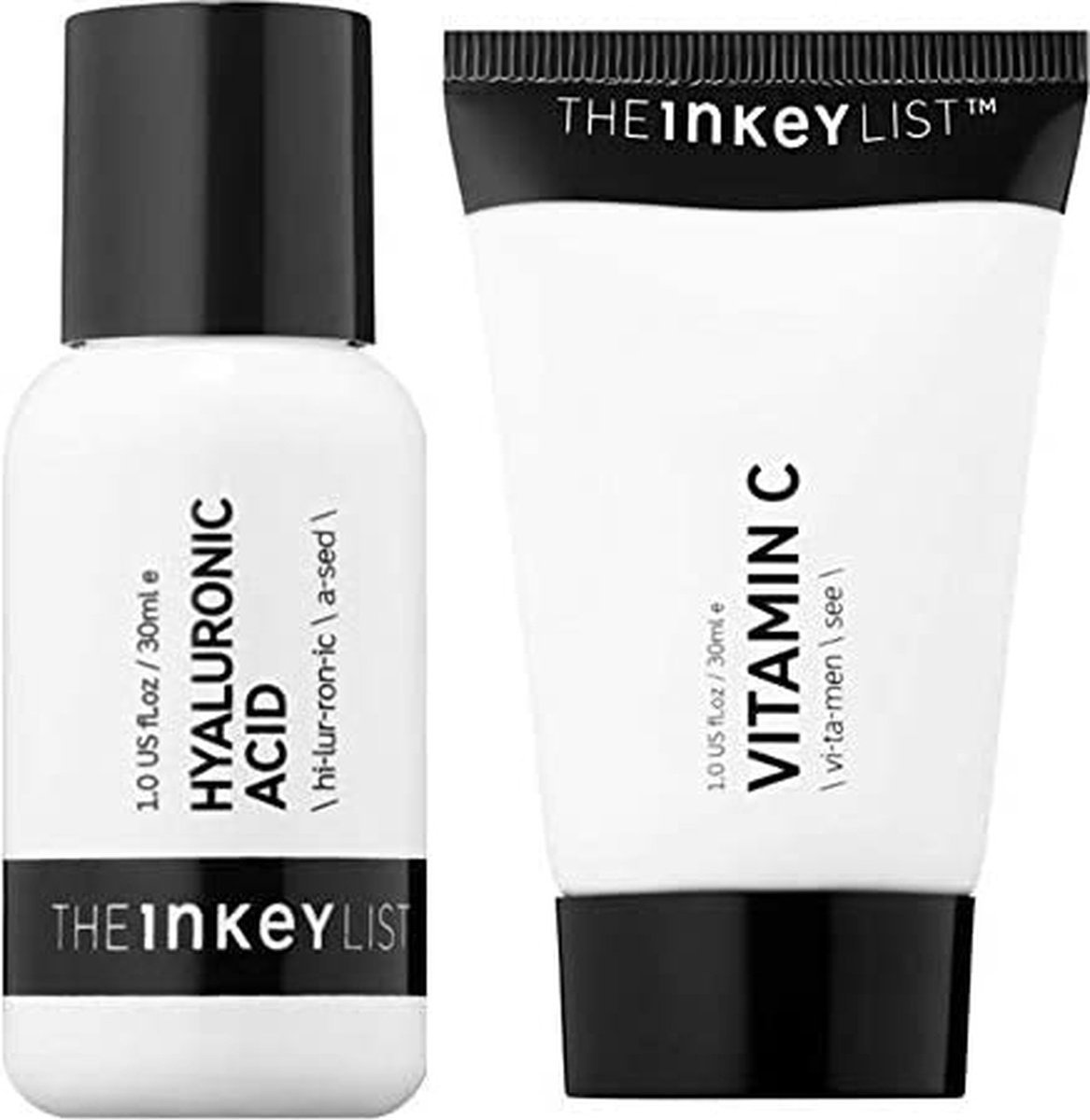 The Inkey List Face Serum And Cream Skincare Set! Hyaluronic Acid Serum And Vitamin C Cream! Antioxidant & Skin Brightening Face Cream! Hydrating Serum - Tegen rimpels, droogte en lijntjes