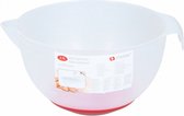 beslagkom 23 cm polypropeen 2,5 liter wit/rood