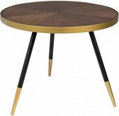 salontafel Denise 40 x 61 cm hout/staal bruin/zwart/goud