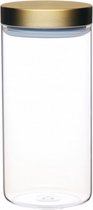 voorraadpot 1,5 liter glas/messing transparant