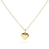 Gisser Jewels - Halsketting VGN011 - 14k geelgoud - met hart hanger ( 8mm breed) - 42 + 3 cm