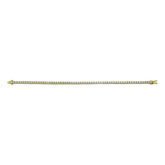Gisser Jewels - Tennisarmband TRFP3Y - geelgoud verguld zilver - met zirconia stenen - 18 cm