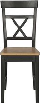 NETTA Set van 2 woonkamerstoelen in massief eiken en acacia - B 44 x D 51 x H 90 cm