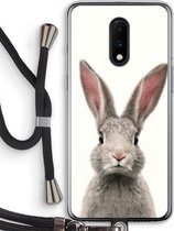 Case Company® - OnePlus 7 hoesje met Koord - Daisy - Telefoonhoesje met Zwart Koord - Bescherming aan alle Kanten en Over de Schermrand