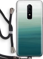 Case Company® - OnePlus 6 hoesje met Koord - Ocean - Soft Case - Bescherming aan alle Kanten - Zijkanten Transparent - Bescherming Over de Schermrand - Back Cover - Crossbody case met Zwart K